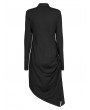 Punk Rave Black Gothic Punk Asymmetric Cheongsam Collar Long Dress