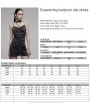 Punk Rave Black and Gray Plaid Gothic Punk Sexy Drawstring Bodycon Slip Mini Dress