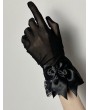 Black Gothic Lolita Lace Bow Short Gloves