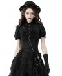 Dark in Love Black Gothic Velvet Mini Cross Chain Shoulder Bag