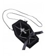 Dark in Love Black Gothic Velvet Mini Cross Chain Shoulder Bag