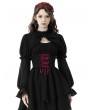 Dark in Love Black Vintage Gothic Bishop Sleeve Jacquard Cape for Women