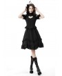 Dark in Love Black Gothic Sexy Heart Hollow-Out Short Sleeve Blouse for Women