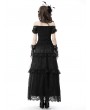 Dark in Love Black Gothic Lace Off-the-Shoulder Short Sleeve Top for Women