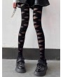 Black Gothic Sexy Cross Strap Patterned Tights