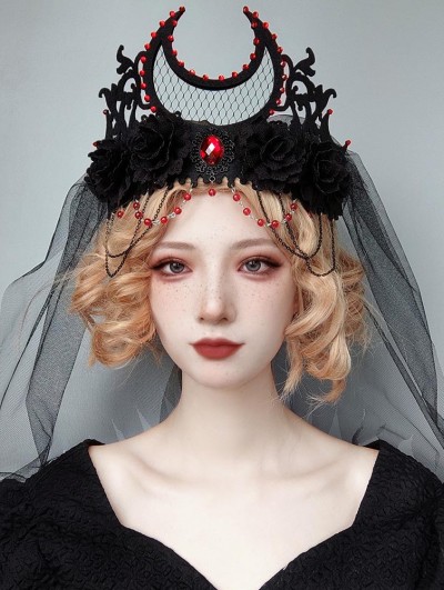 Black Gothic Devil Witch Halloween Cosplay Crown Headdress