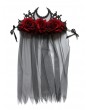 Black and Red Gothic Rose Crown Bridal Headdress