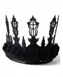 Black Gothic Bridal Queen Princess Crown Headdress