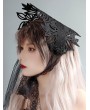 Black Lace Red Rose Vintage Gothic Lolita Bonnet Hat