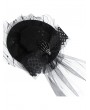 Black Gothic Skeleton Halloween Mesh Bow Hat Headdress