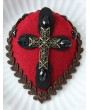 Black and Red Gothic Cross Vintage Hat Headdress