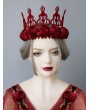 Vintage Gothic Red Rose Christmas Queen Crown Headdress