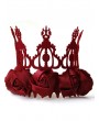 Vintage Gothic Red Rose Christmas Queen Crown Headdress