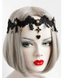 Black Vintage Gothic Floral Lace Elastic Headband