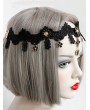 Black Vintage Gothic Floral Lace Elastic Headband