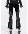 Devil Fashion Black Sexy Gothic Lace Long Flared Pants for Women