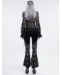 Devil Fashion Black Sexy Gothic Lace Long Flared Pants for Women