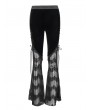 Devil Fashion Black Sexy Gothic Lace Long Flared Pants for Women