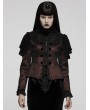 Punk Rave Black and Red Vintage Gothic Gorgeous Striped Lace Short Jacket for Women