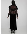 Punk Rave Black and Red Vintage Gothic Gorgeous Striped Lace Short Jacket for Women