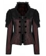 Punk Rave Black and Red Vintage Gothic Gorgeous Striped Lace Short Jacket for Women