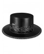 Black PU Leather Punk Gothic Skull Halloween Party Costume Top hat