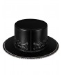 Black PU Leather Punk Gothic Skull Halloween Party Costume Top hat