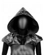 Black PU Leather Do Old Halloween Cosplay Medieval Hooded Cloak