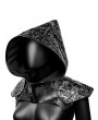 Black PU Leather Do Old Halloween Cosplay Medieval Hooded Cloak