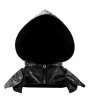 Black PU Leather Do Old Halloween Cosplay Medieval Hooded Cloak