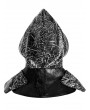 Black PU Leather Do Old Halloween Cosplay Medieval Hooded Cloak