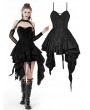 Dark in Love Black Gothic Irregular Frilly Short Party Dress