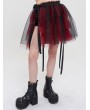 Devil Fashion Black and Red Gothic Short Tiered Puffy Tulle Skirt