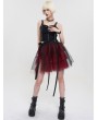 Devil Fashion Black and Red Gothic Short Tiered Puffy Tulle Skirt