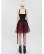 Devil Fashion Black and Red Gothic Short Tiered Puffy Tulle Skirt