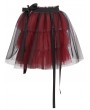 Devil Fashion Black and Red Gothic Short Tiered Puffy Tulle Skirt