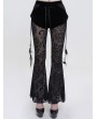 Eva Lady Black Gothic Sexy Casual Feather Long Velvet Flare Pants for Women