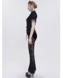 Eva Lady Black Gothic Sexy Casual Feather Long Velvet Flare Pants for Women