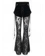 Eva Lady Black Gothic Sexy Casual Feather Long Velvet Flare Pants for Women