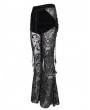 Eva Lady Black Gothic Sexy Casual Feather Long Velvet Flare Pants for Women