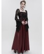 Eva Lady Wine Red Elegant Gothic Retro Lace Appliqued Long Party Dress