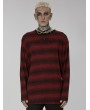 Punk Rave Black and Red Gothic Punk Daily Wear Loose Stripe Sweater for Men