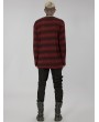 Punk Rave Black and Red Gothic Punk Daily Wear Loose Stripe Sweater for Men