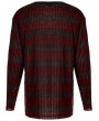 Punk Rave Black and Red Gothic Punk Daily Wear Loose Stripe Sweater for Men