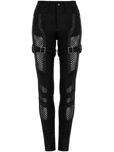 Punk Rave Womens Sexy Ripped Mesh Leggings Gothic Punk Tattered Slimming  Pants Trousers Black2XL at  Women's Clothing store