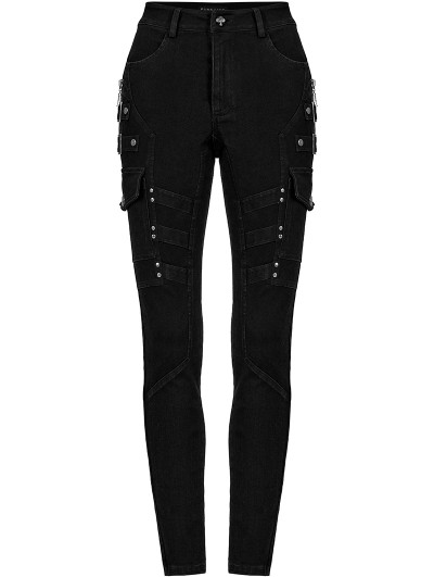 Punk Rave Black Gothic Punk belt Bag Jeans for Women - DarkinCloset.com