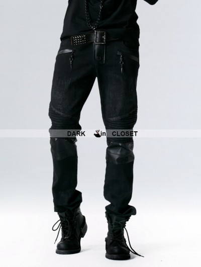 Punk Rave Black Gothic Punk Long Trousers for Men - DarkinCloset.com