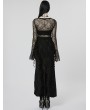 Punk Rave Black Gothic Decadent Lace Sexy High Slit Long Skirt