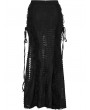 Punk Rave Black Gothic Decadent Lace Sexy High Slit Long Skirt