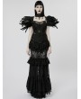 Punk Rave Black Gothic Perspective Gorgeous Lace Tiered Maxi Skirt